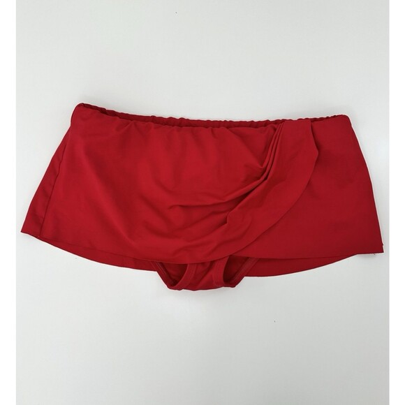 LA BLANCA Swim Skirt Bottom Hipster Skort-Style Women's US 4 Swimsuit Bikini RED - Picture 1 of 11
